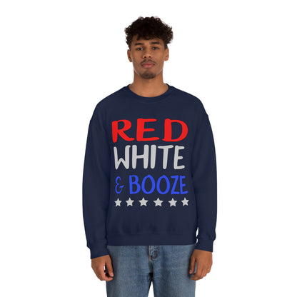 Red  White Booze Crewneck Sweatshirt