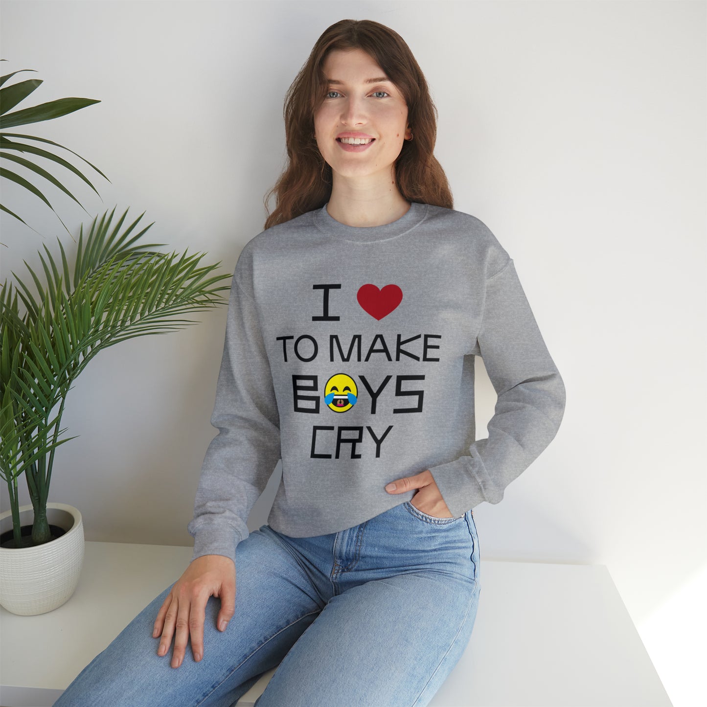 Love to make boys cry Crewneck Sweatshirt