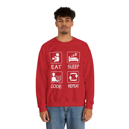 Eat sleep Code Repeat Crewneck Sweatshirt