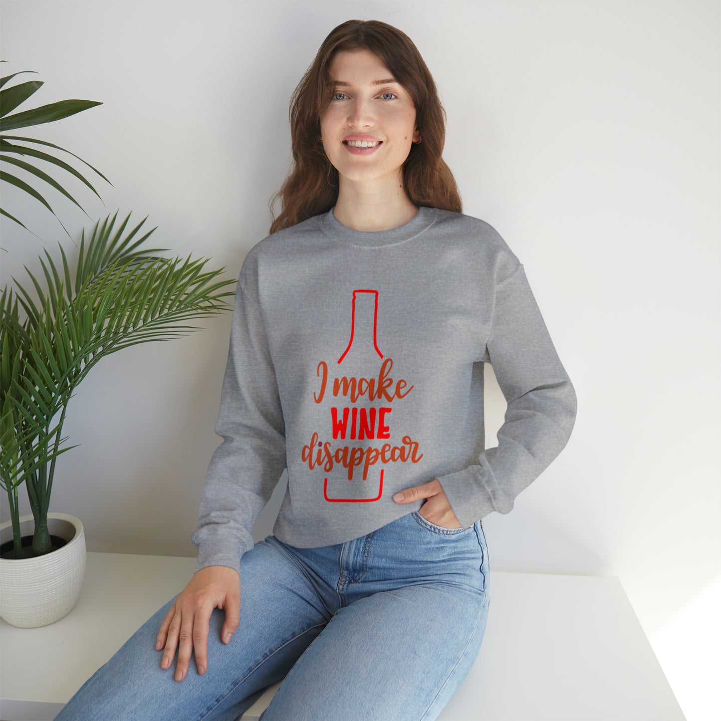 I_make_wine_disappear Crewneck Sweatshirt