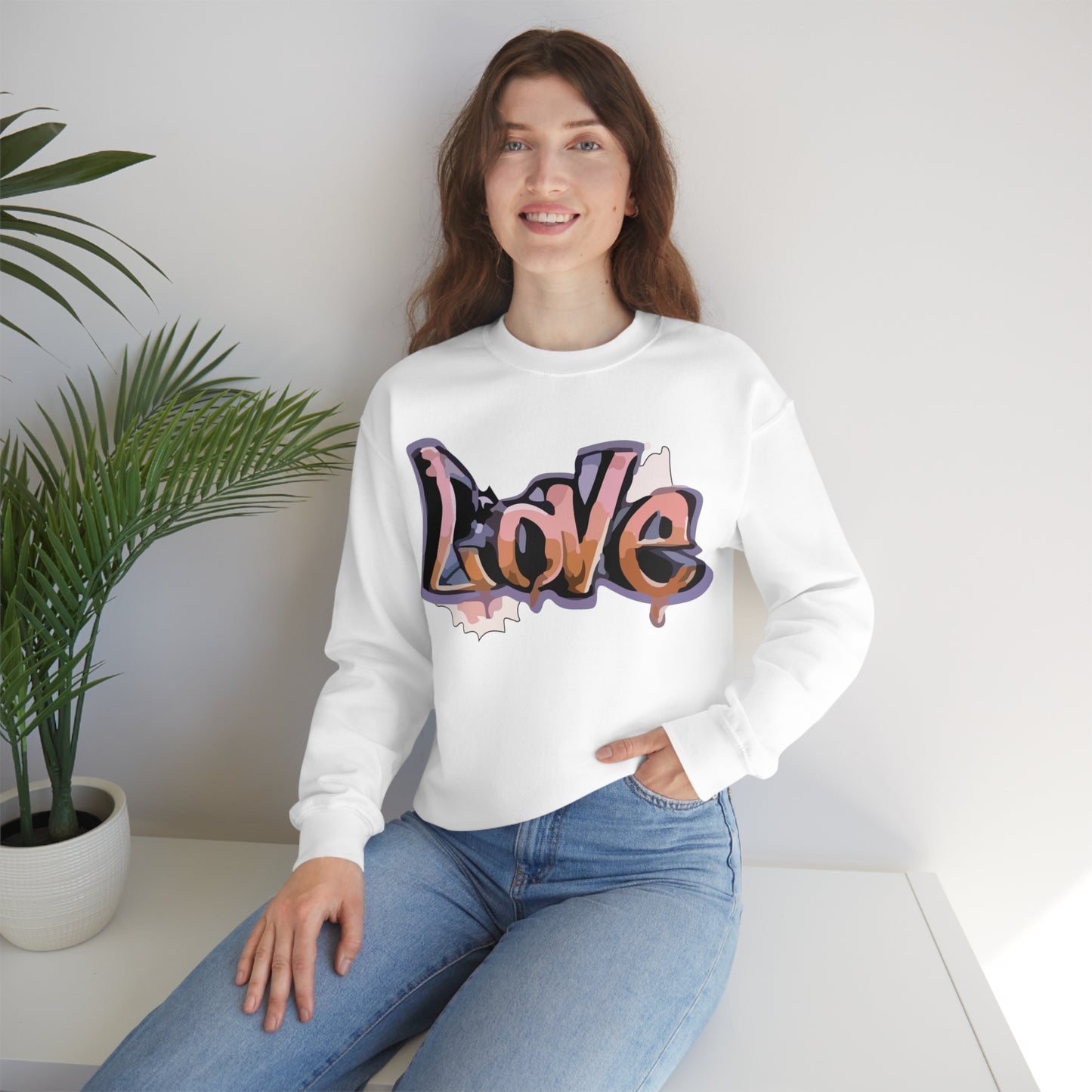 Cool love graffiti Crewneck Sweatshirt