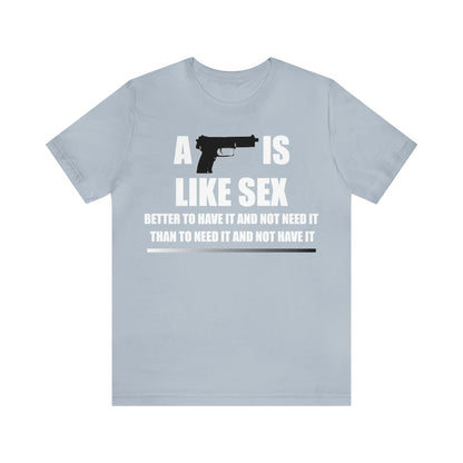 A Gun is Like Sex T-Shirt