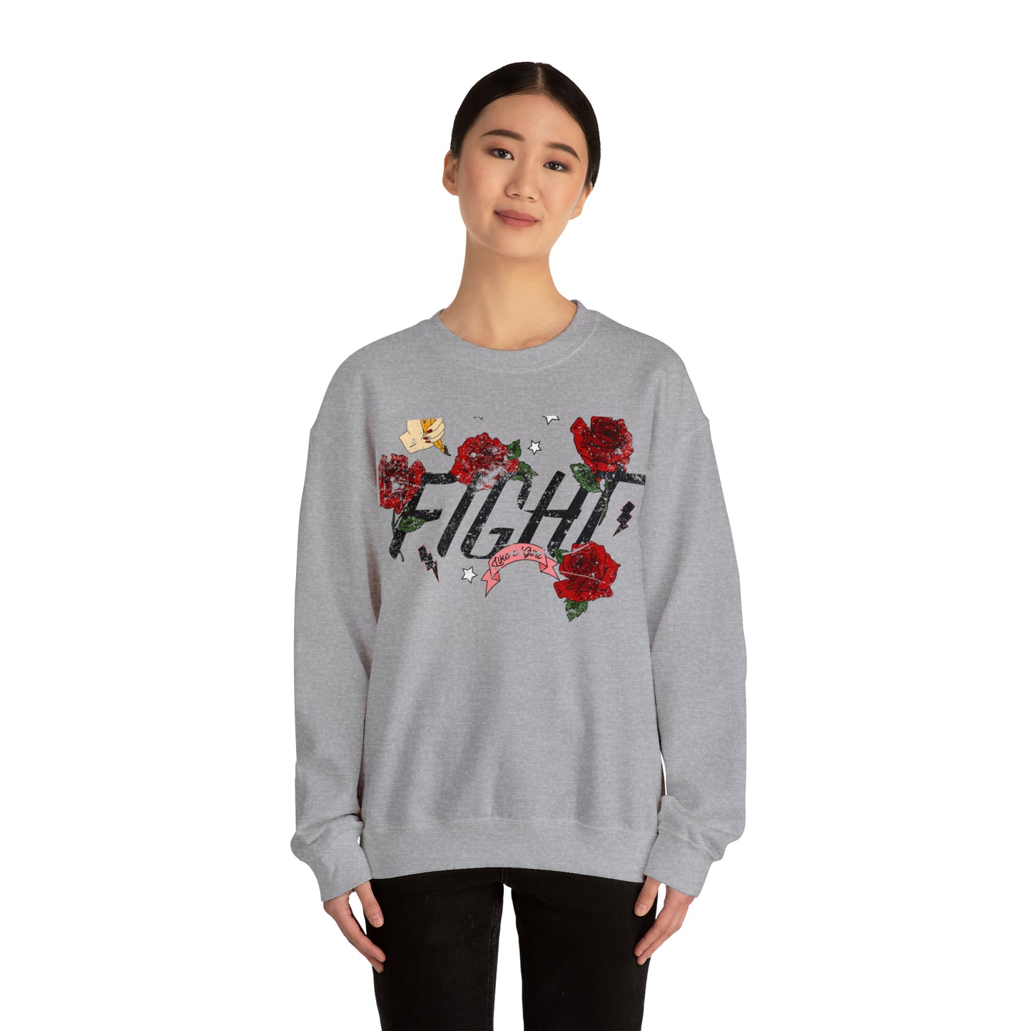 Fight Like A Girl Crewneck Sweatshirt