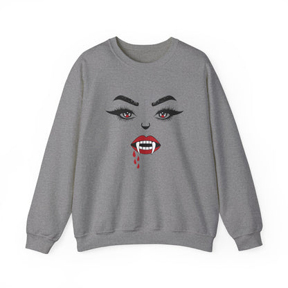 Sexy woman vampire mouth Crewneck Sweatshirt