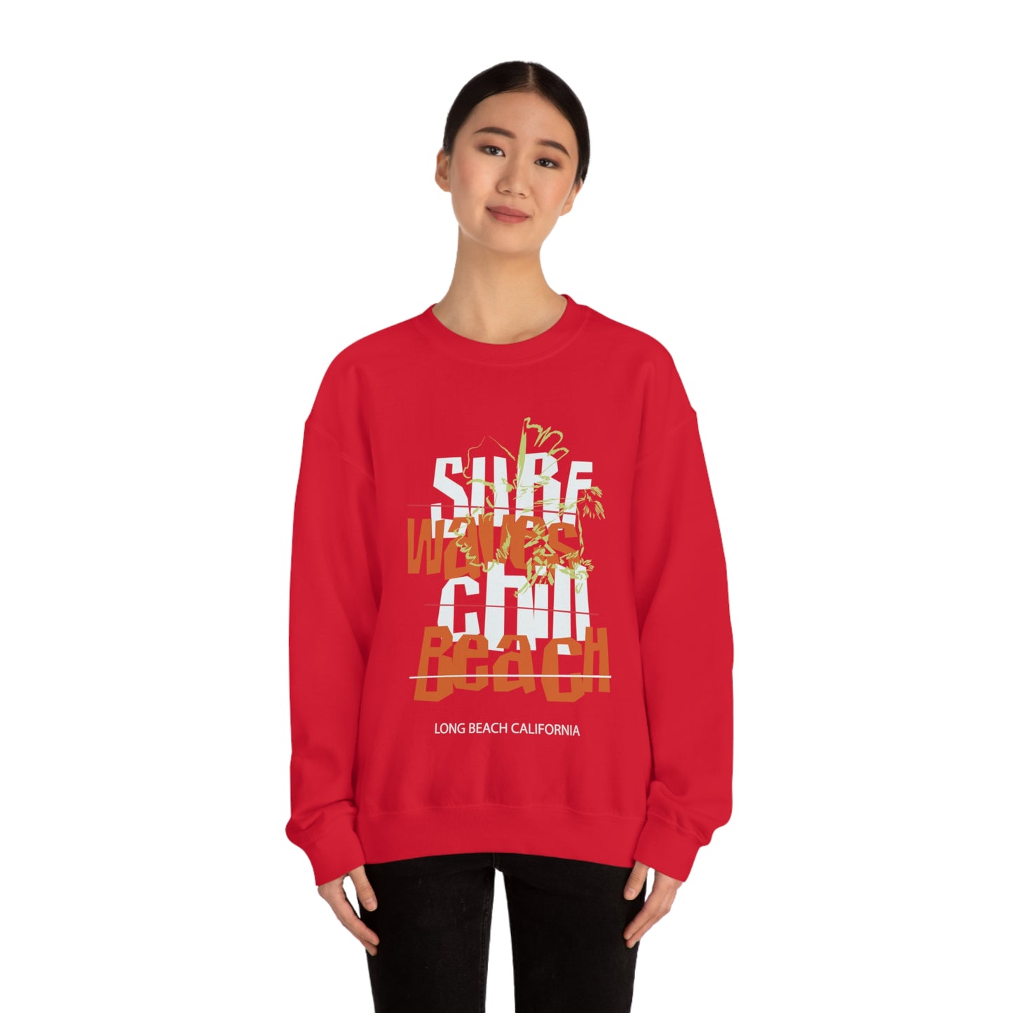 Surf Waves Chill Beach Crewneck Sweatshirt