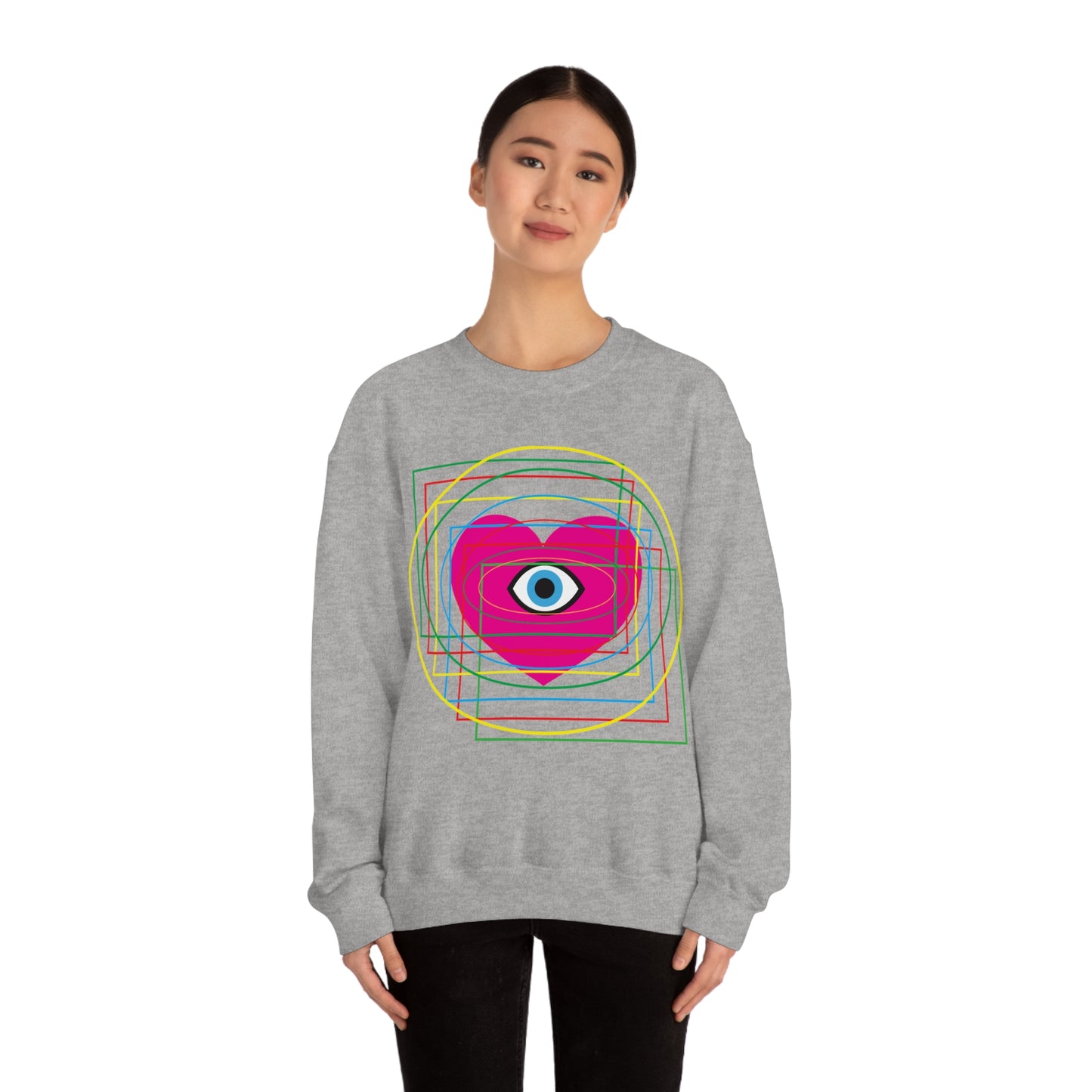 Eye Love in all dimension Crewneck Sweatshirt