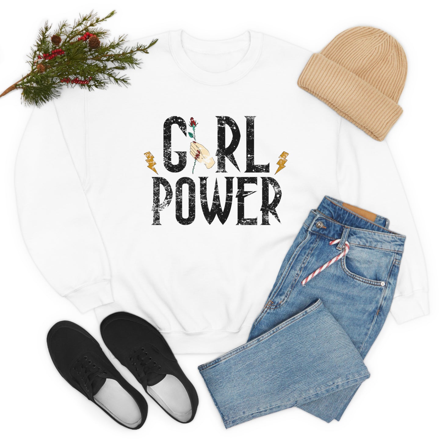 Girl Power Rocks Crewneck Sweatshirt