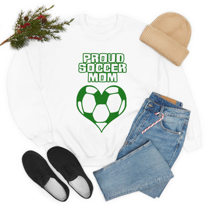 Proud -soccer-mom Heart Crewneck Sweatshirt