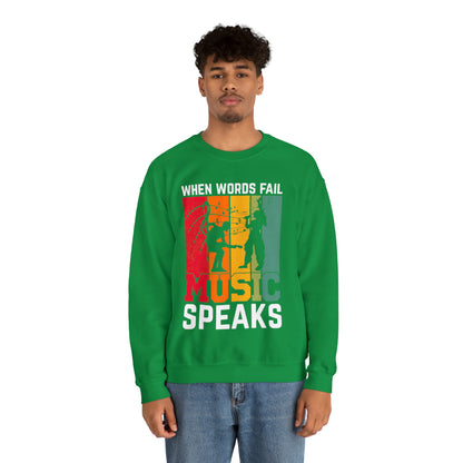 When words fail music speaks vintage Crewneck Sweatshirt