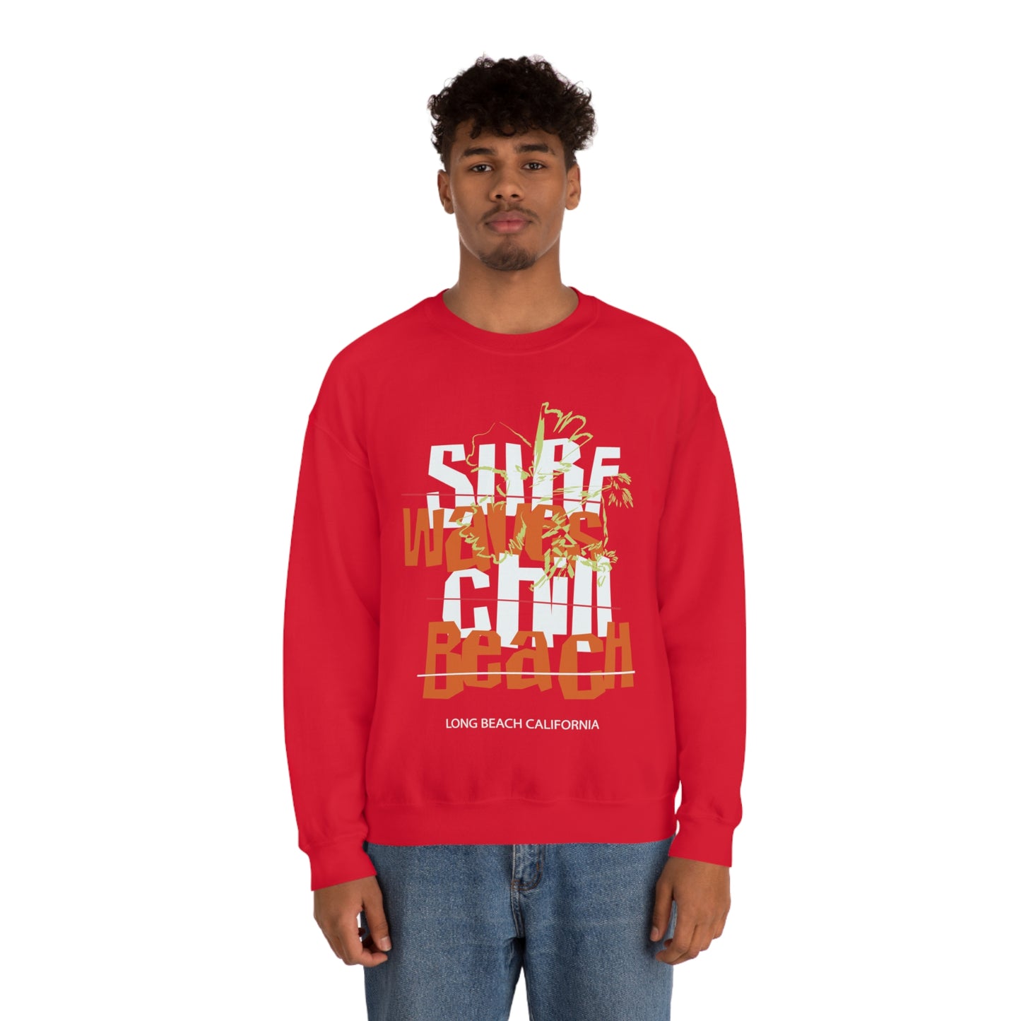 Surf Waves Chill Beach Crewneck Sweatshirt