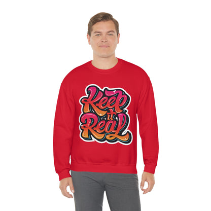 Keep it real colorful graffiti logo Crewneck Sweatshirt