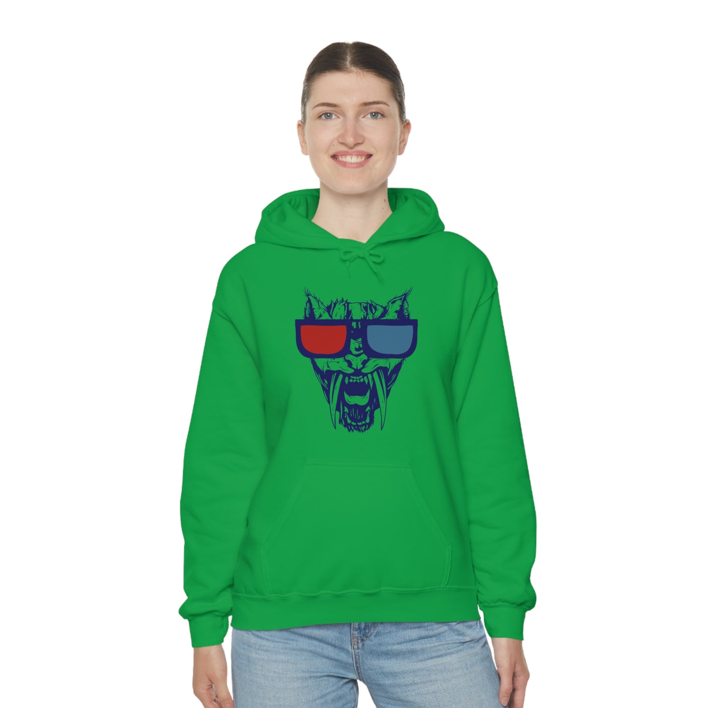 3D Glasses Tiger Hoodie