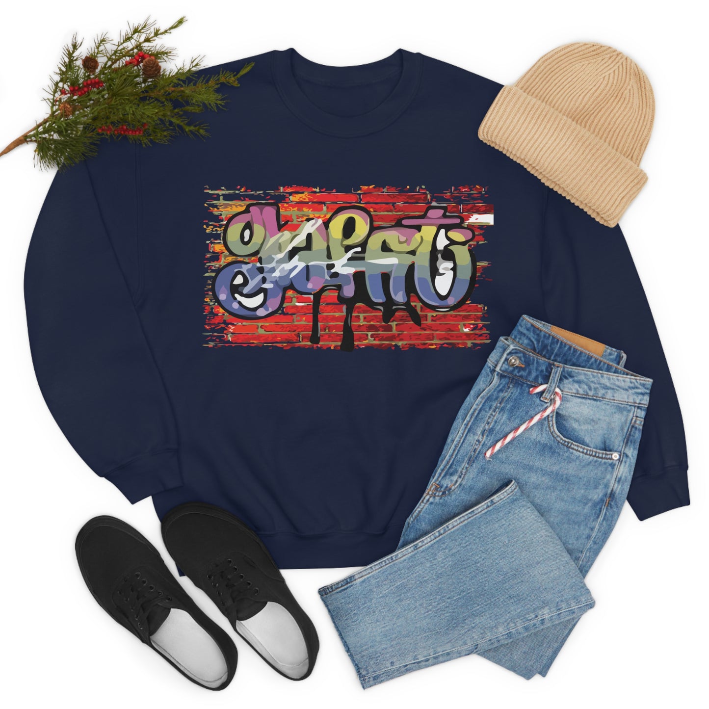 Graffiti on a wall Crewneck Sweatshirt