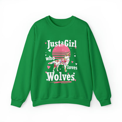 Just A Girl Who Loves Wolves Crewneck Sweatshirt