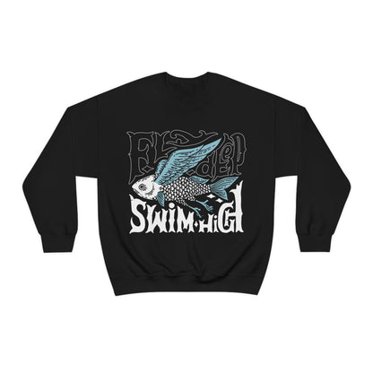 Fly deep swim high Crewneck Sweatshirt