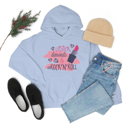 Lipstick-Diamonds and Rock & Roll Hoodie