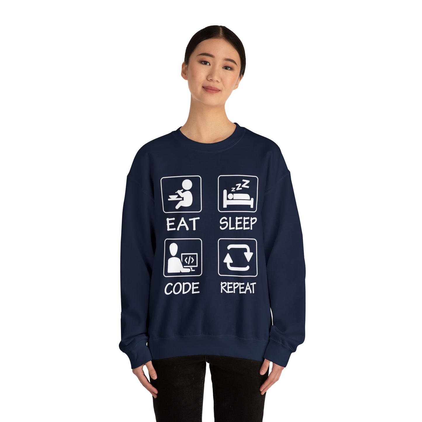 Eat sleep Code Repeat Crewneck Sweatshirt