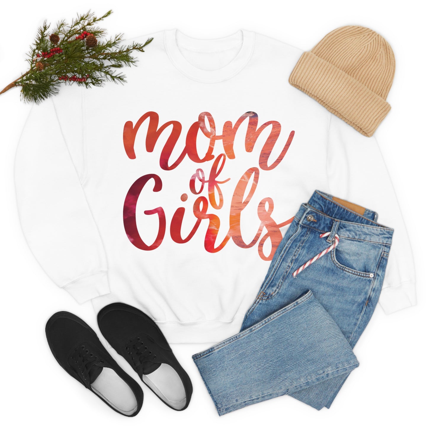 mom of girls Crewneck Sweatshirt