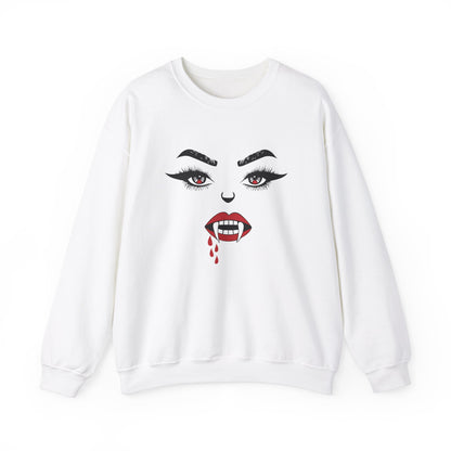 Sexy woman vampire mouth Crewneck Sweatshirt