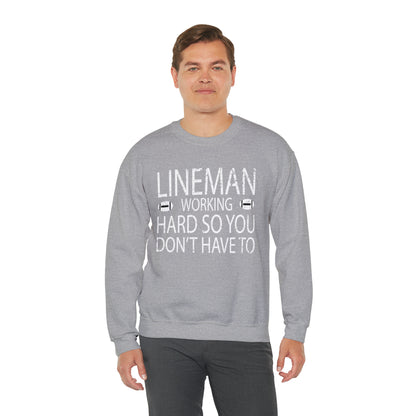 Lineman working hard Crewneck Sweatshirt