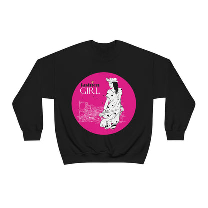 Pink Fashion girl Crewneck Sweatshirt