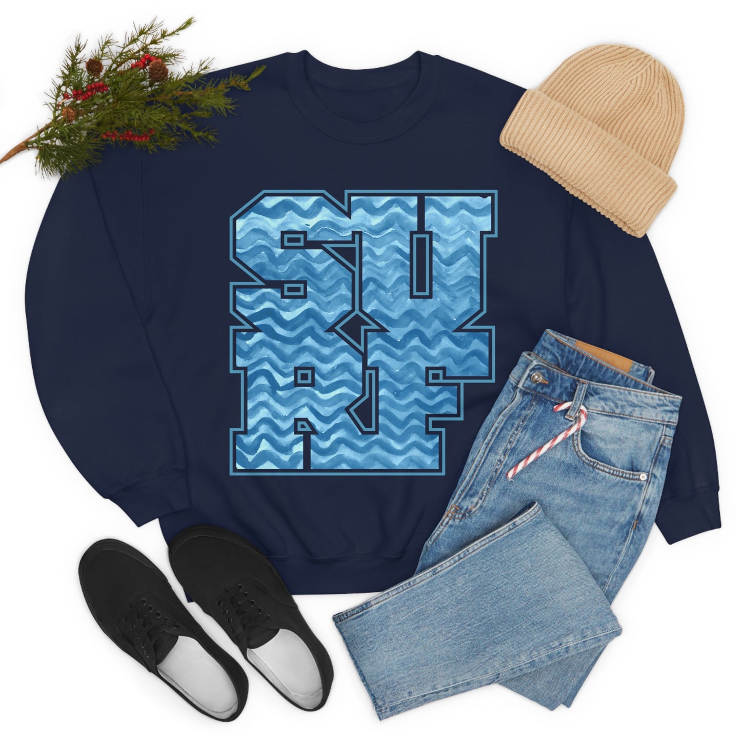 Surf Wavy Crewneck Sweatshirt