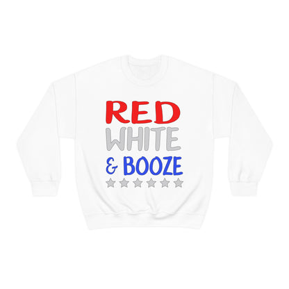 Red  White Booze Crewneck Sweatshirt