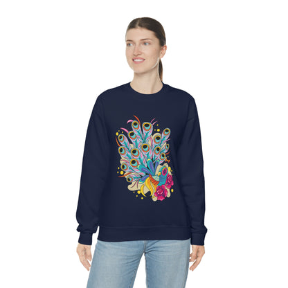 Colorful Peacock Crewneck Sweatshirt