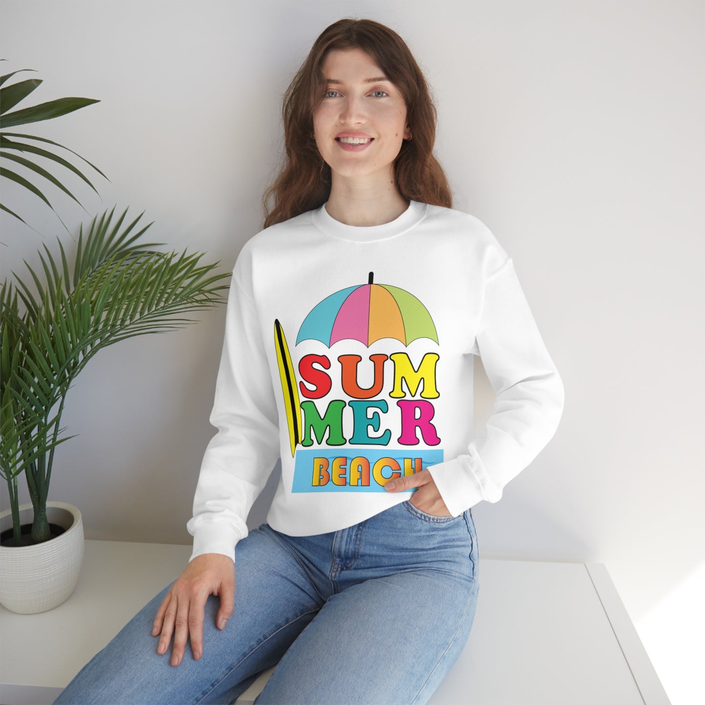 Summer Beach Crewneck Sweatshirt