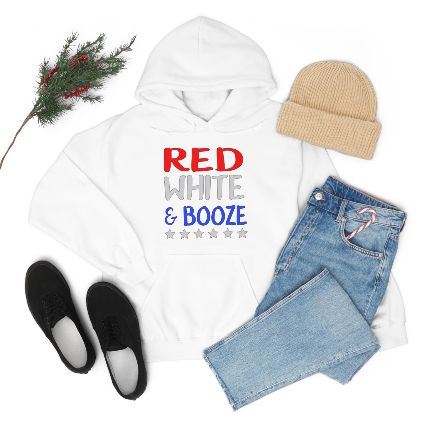 Red  White Booze Hoodie