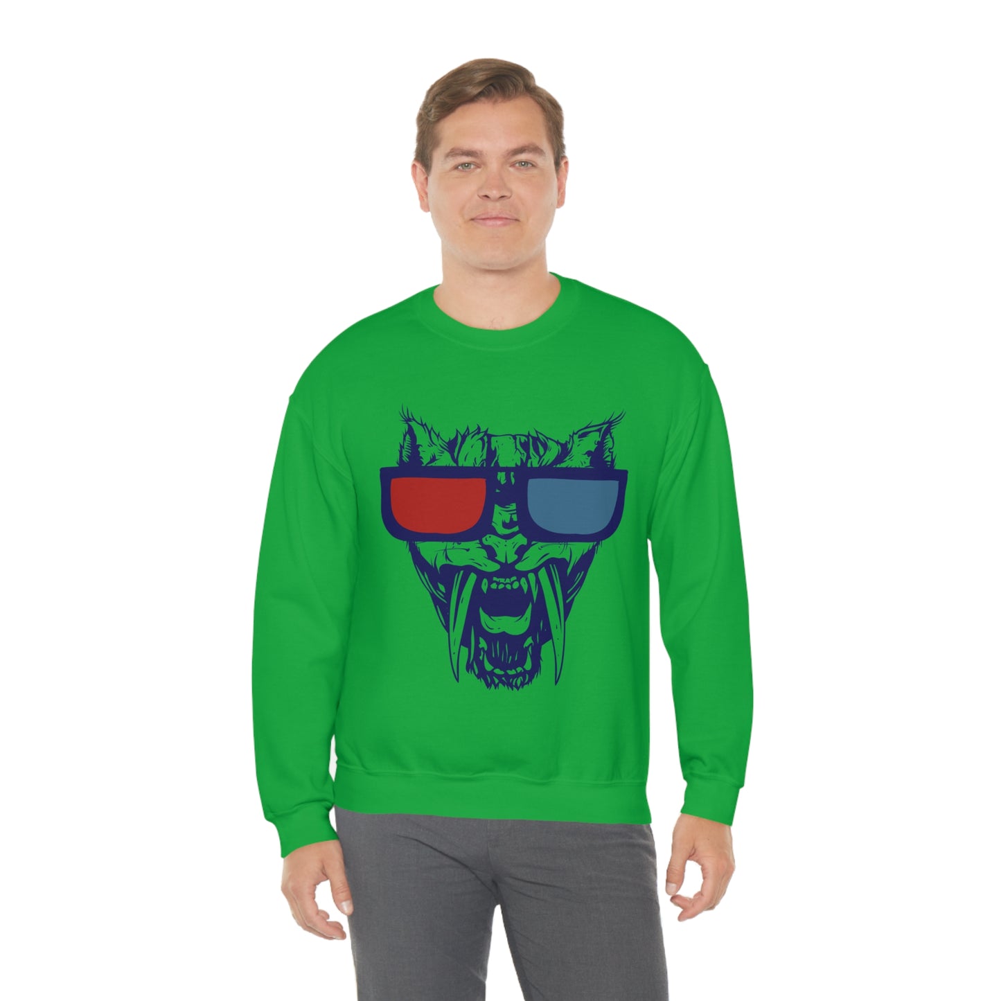 3D Glasses Tiger Crewneck Sweatshirt