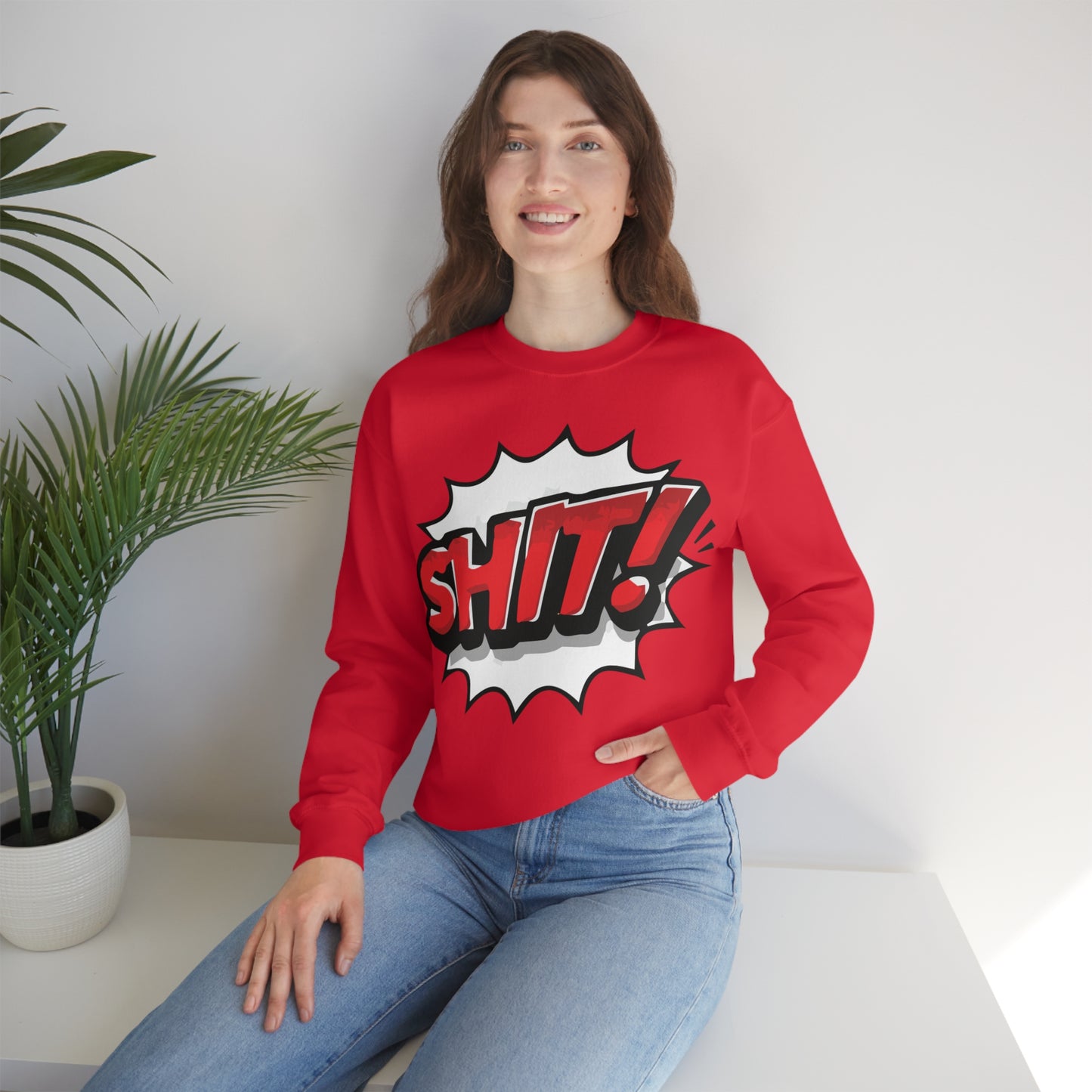 Shit! colorful graphic Crewneck Sweatshirt