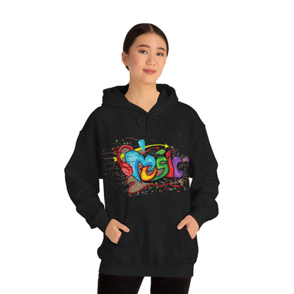 Music colorful graffiti Hoodie