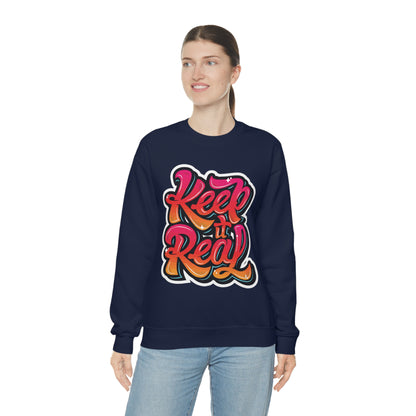 Keep it real colorful graffiti logo Crewneck Sweatshirt