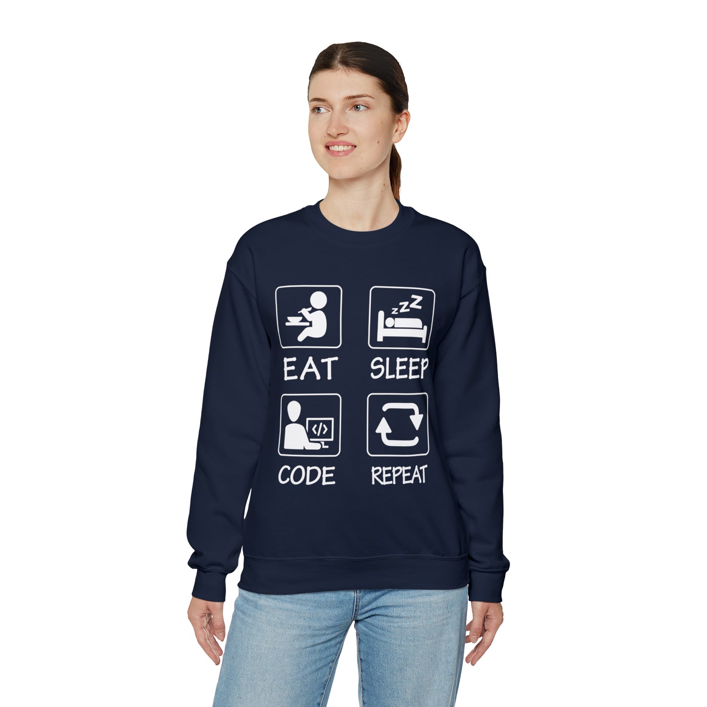 Eat sleep Code Repeat Crewneck Sweatshirt