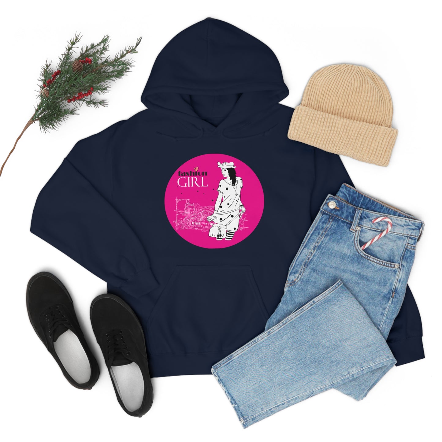 Pink Fashion girl Hoodie