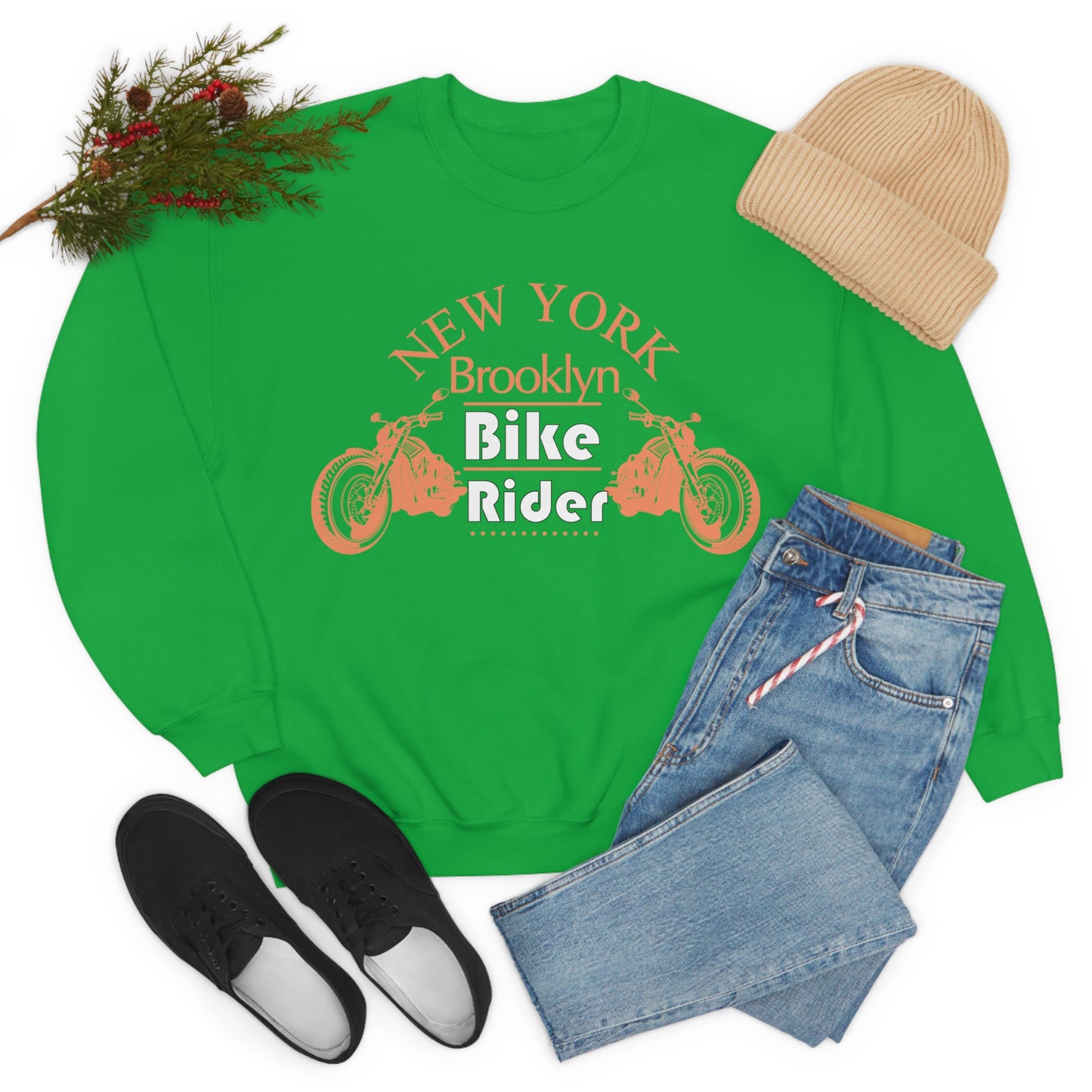 Brooklyn Bike rider Crewneck Sweatshirt