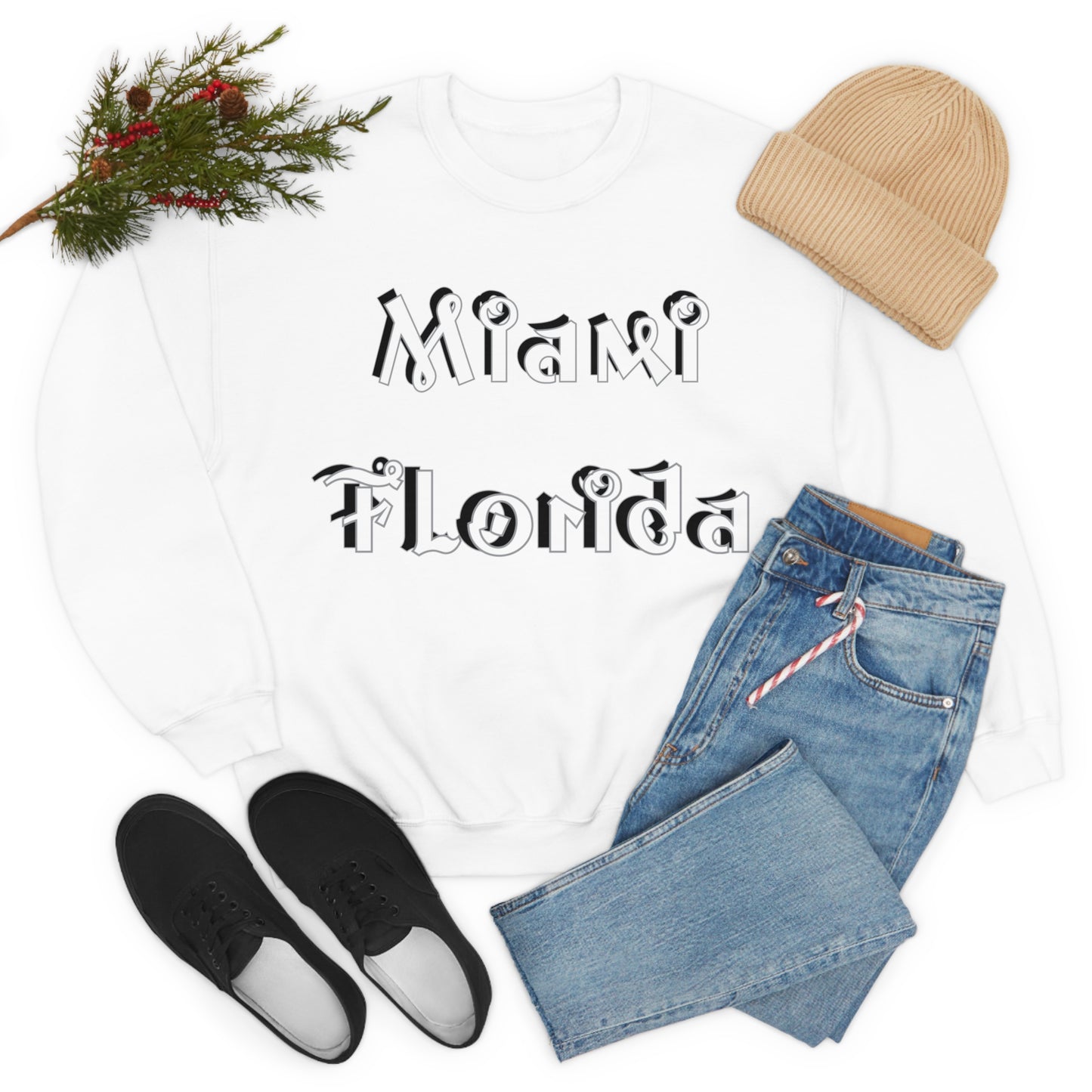 Miami Florida Graffiti Crewneck Sweatshirt