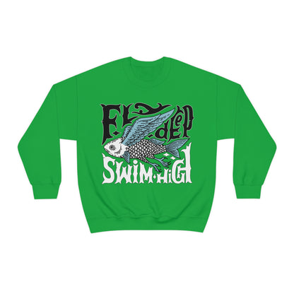 Fly deep swim high Crewneck Sweatshirt