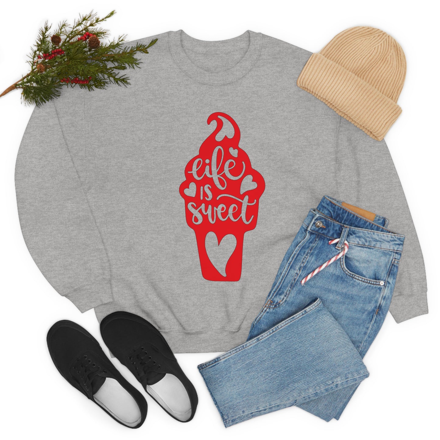 Life_is_sweet Crewneck Sweatshirt