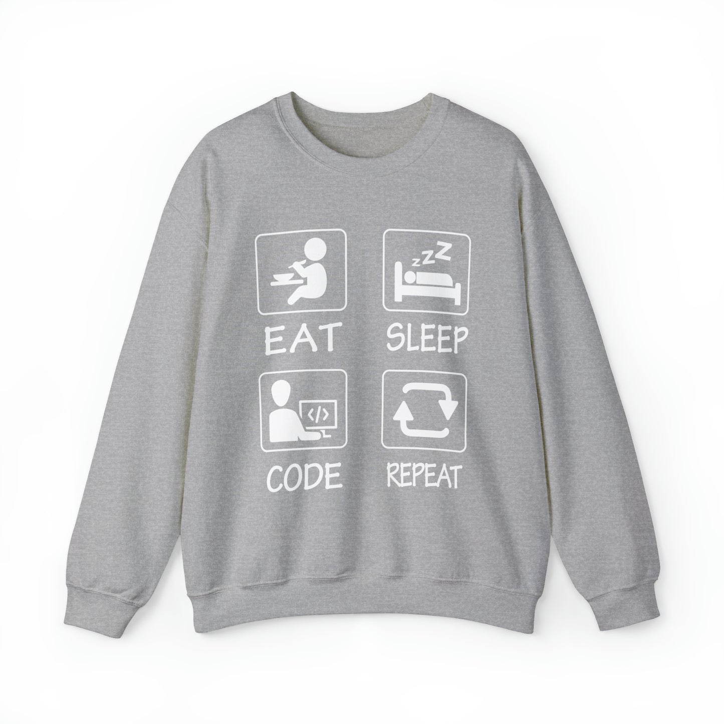 Eat sleep Code Repeat Crewneck Sweatshirt