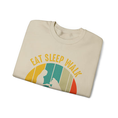 Eat sleep walk dogs vintage Crewneck Sweatshirt