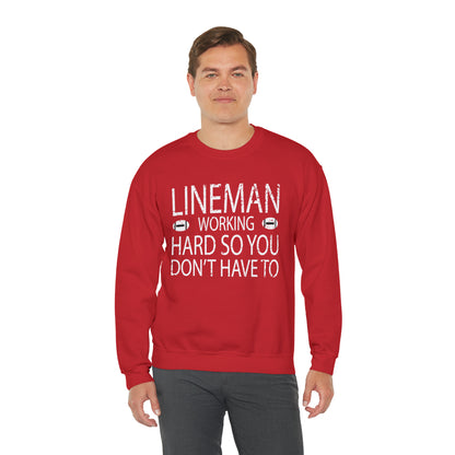 Lineman working hard Crewneck Sweatshirt