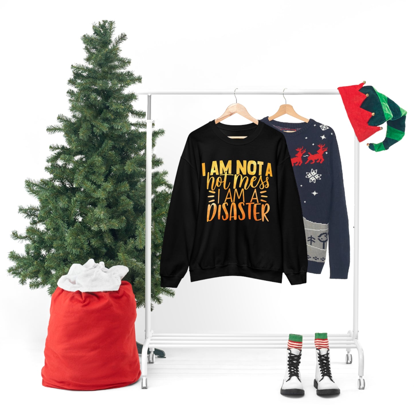 I Am Not A Hot Mess I Am A Disaster Crewneck Sweatshirt