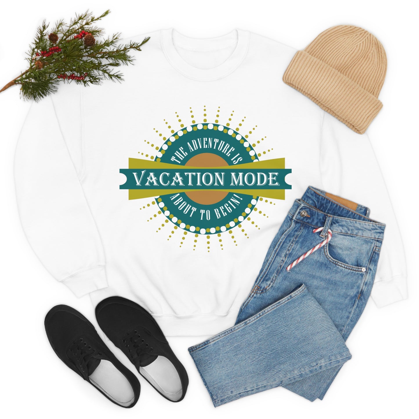 Vacation Mode The Adventure Is About To Begin Crewneck Sweatshirt