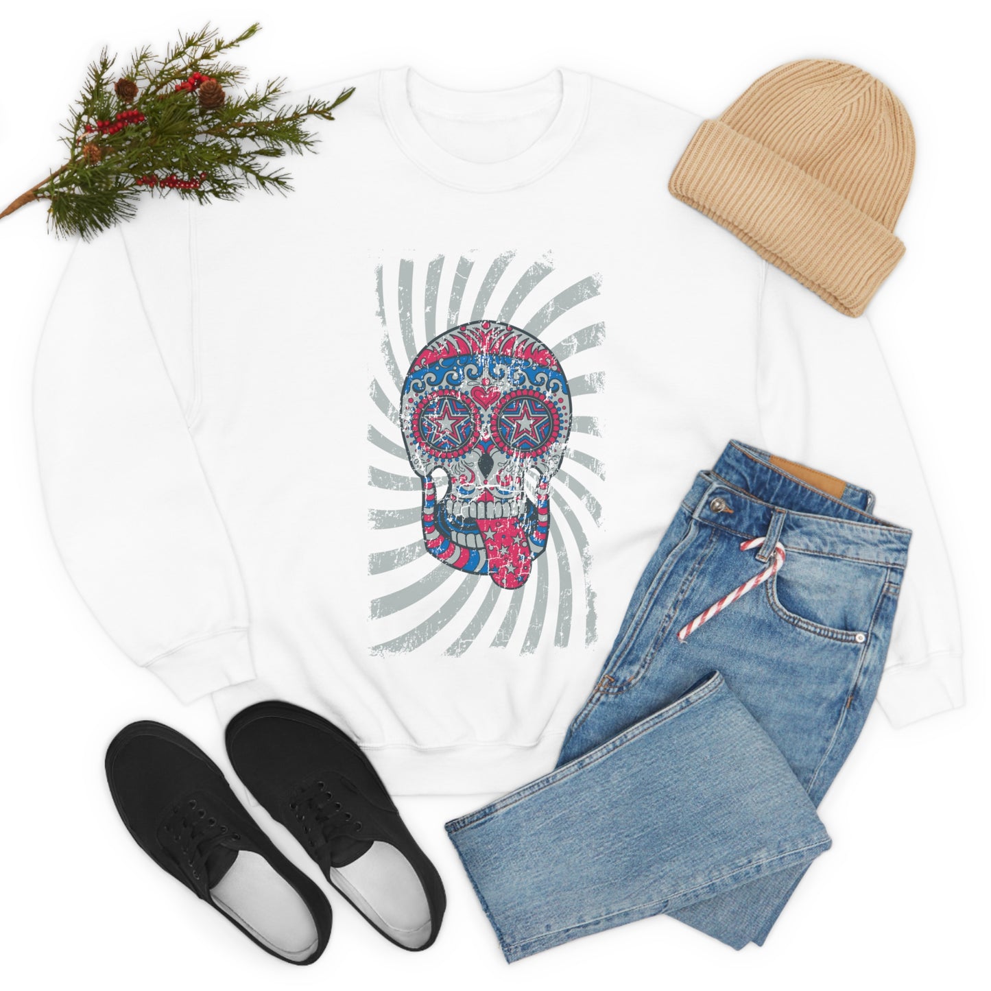 Hippie Skull Crewneck Sweatshirt