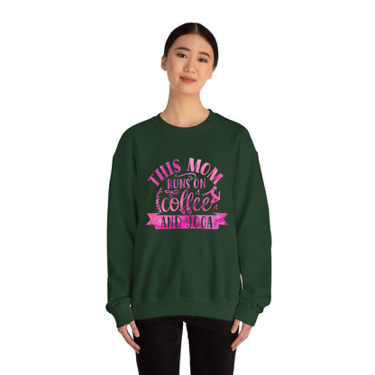 This mom runs on coffee and yoga Crewneck Sweatshirt