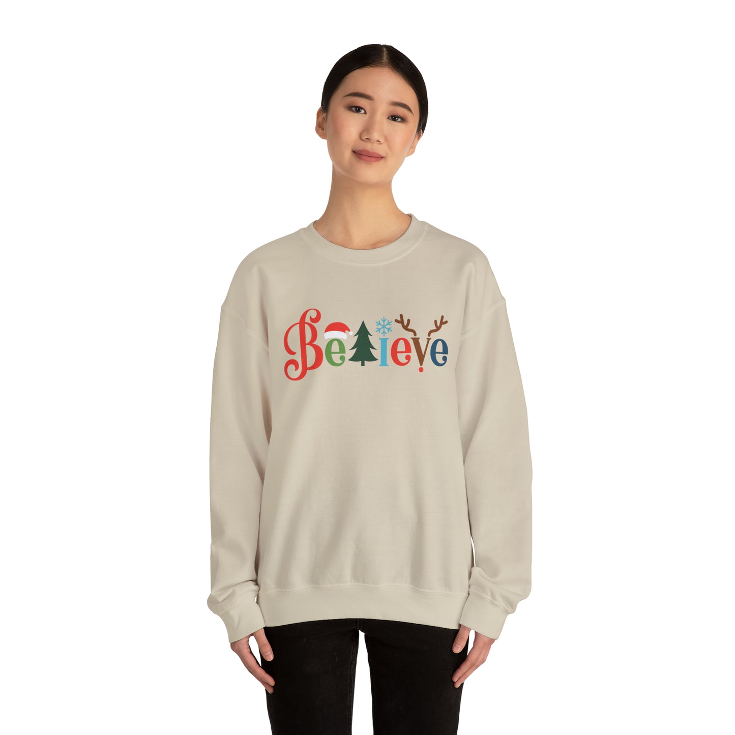 Believe tree Christmas Crewneck Sweatshirt