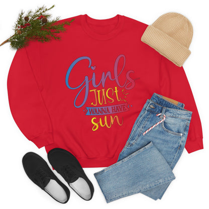 Girls Just Wanna Have Sun Crewneck Sweatshirt