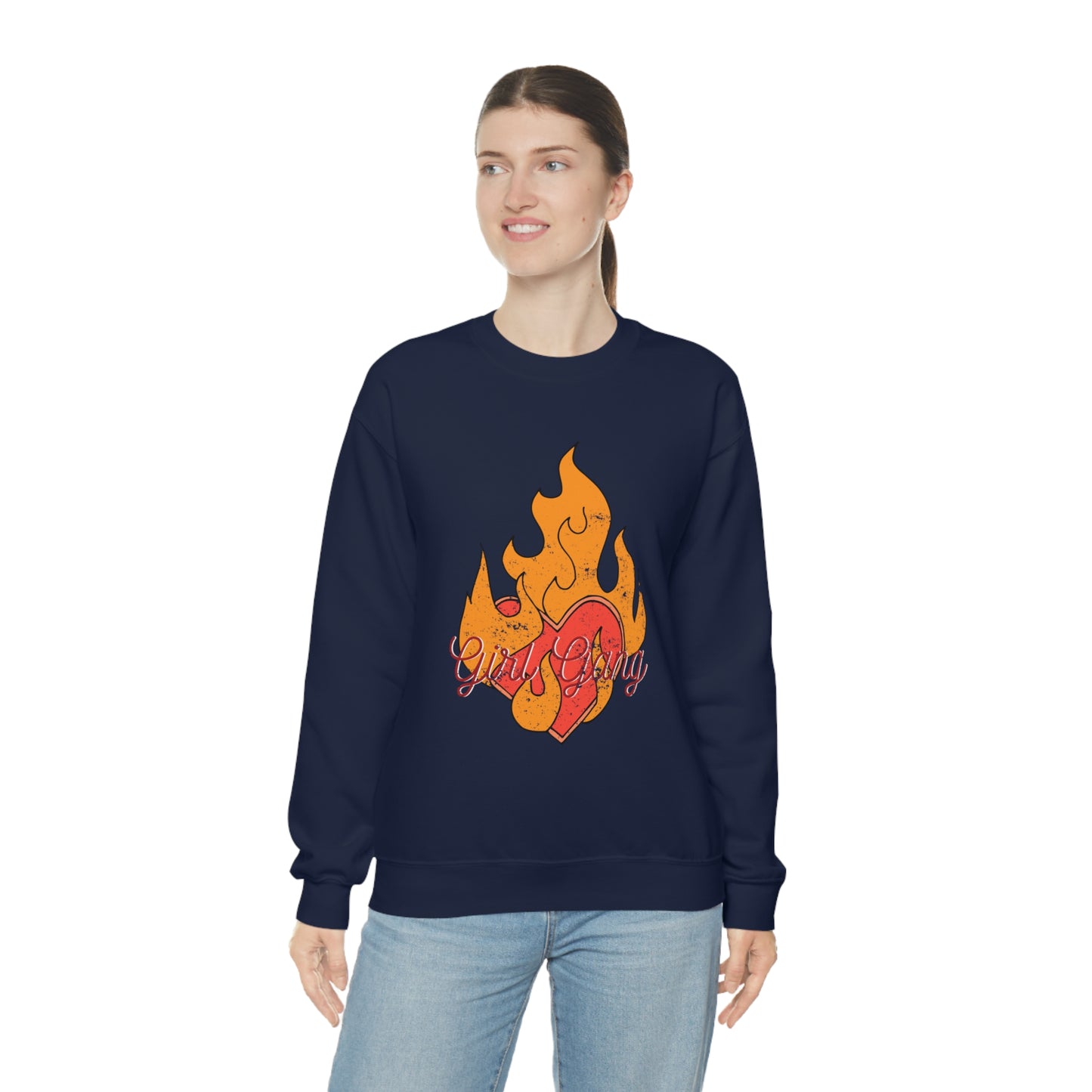 Girl Gang on Fire Crewneck Sweatshirt